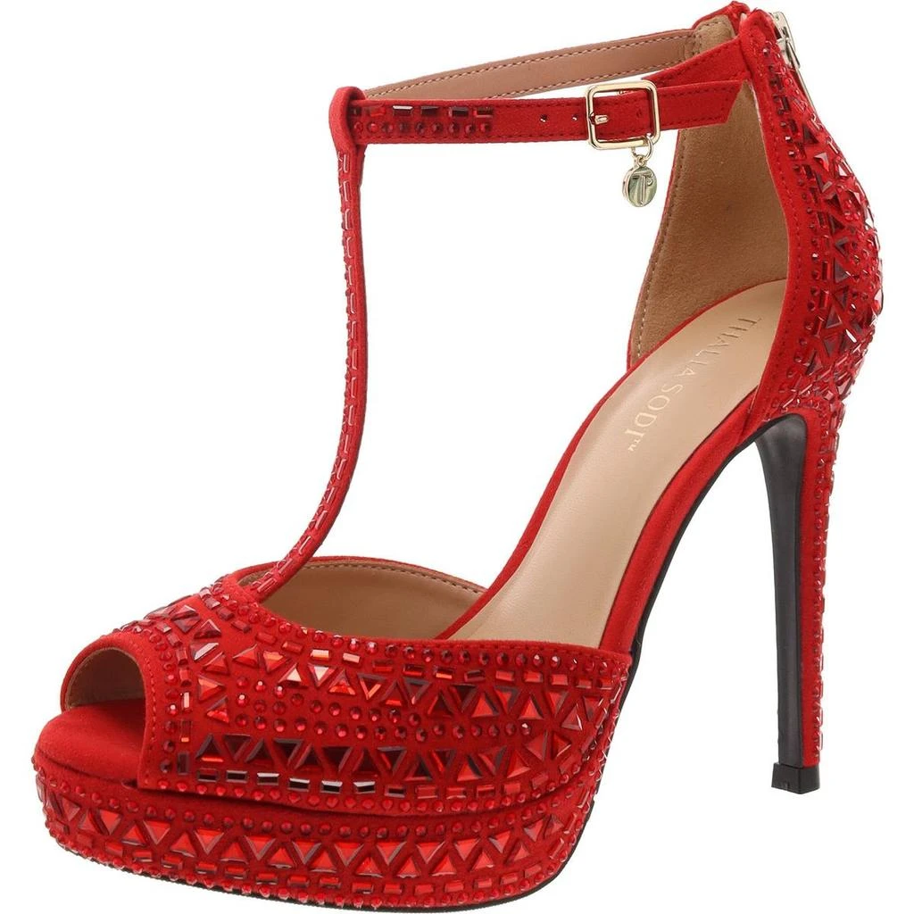 Thalia Sodi Chacey Womens Faux Suede Peep Toe T-Strap Sandals 4