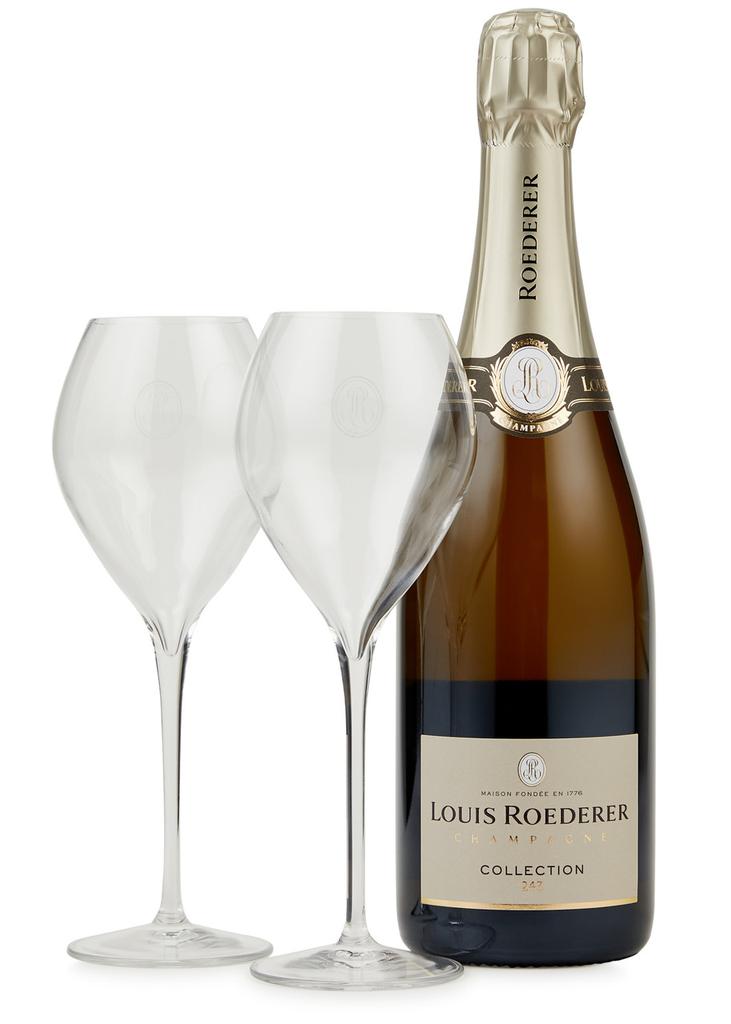 Louis Roederer Collection 243 Champagne MV & Flutes Gift Set