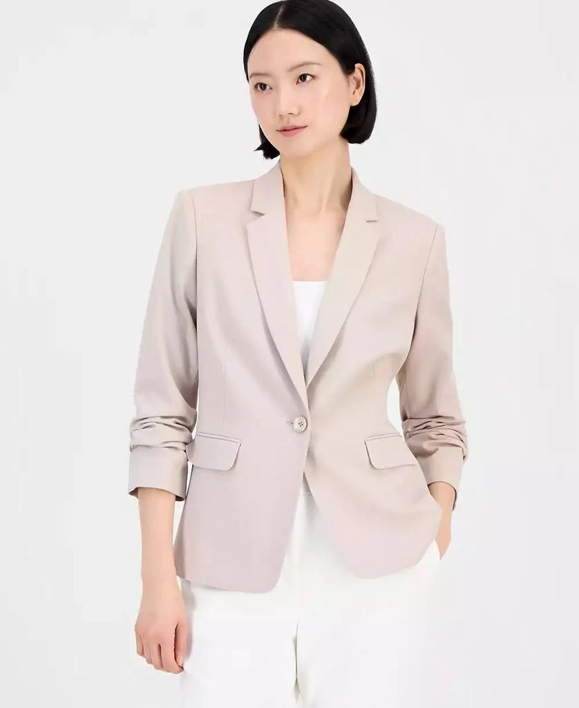 Tahari Petite One-Button Notch Collar Blazer