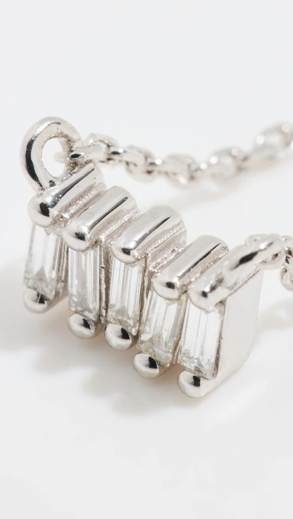 Suzanne Kalan 14k White Gold Classic Diamond Micro Bar Pendant Necklace 4