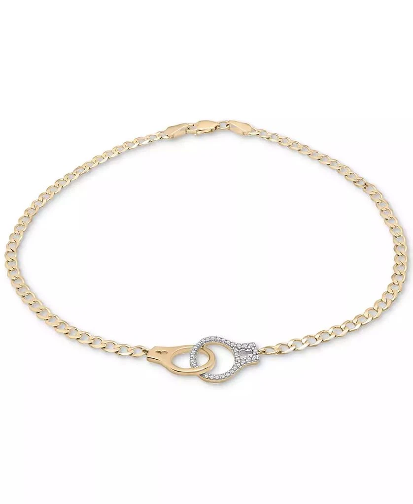 Wrapped Diamond Handcuff Ankle Bracelet (1/6 ct. t.w.) in 10k Gold, Created for Macy's 1