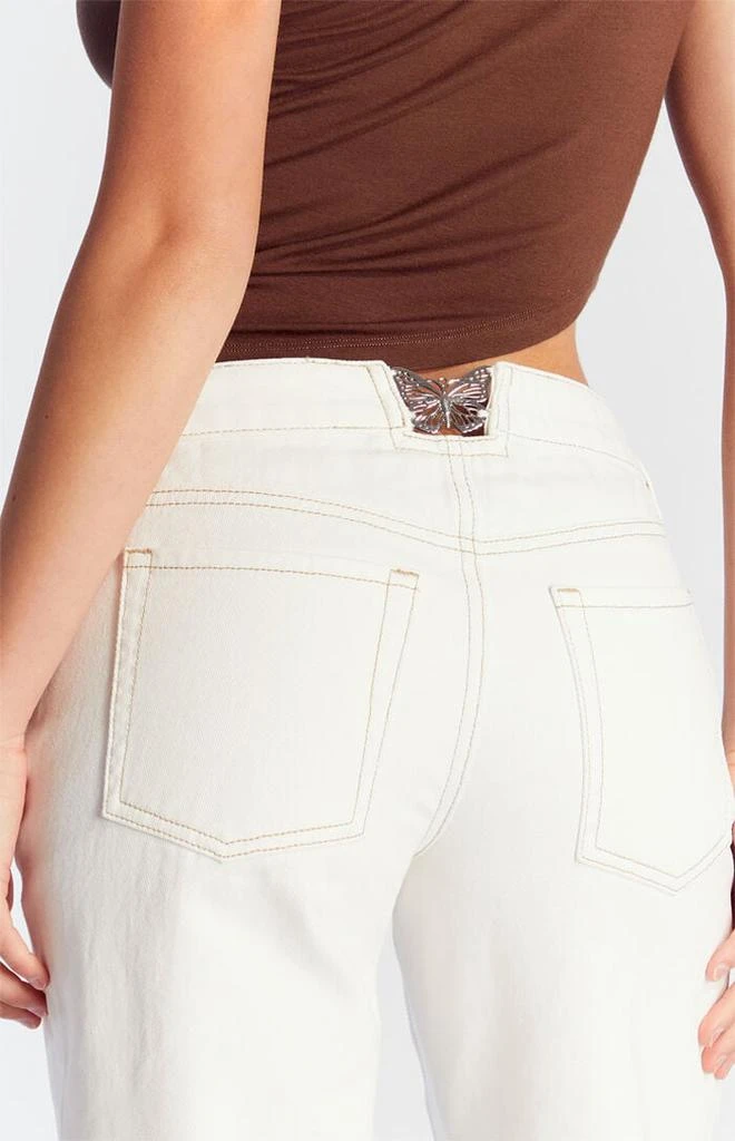 PacSun Casey Low Rise Baggy Jeans Butterfly Stamp 2