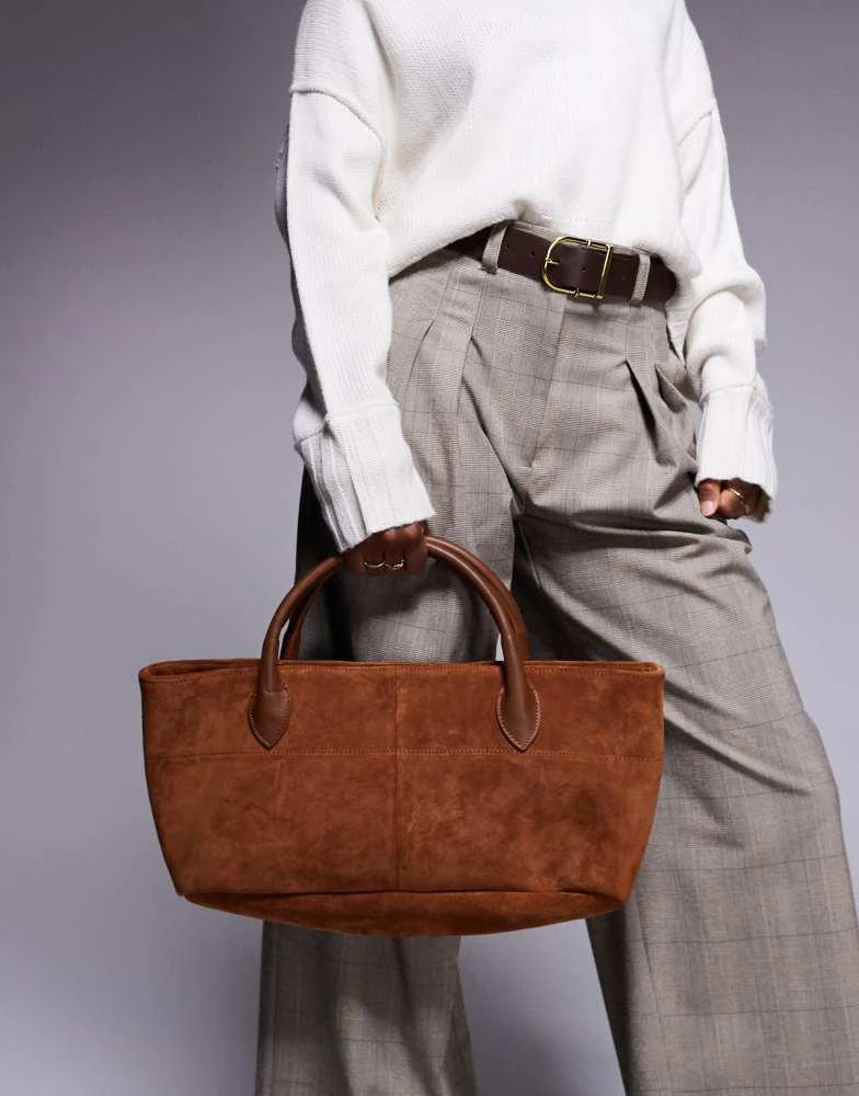 River Island River Island suede east west tote bag in brown 1