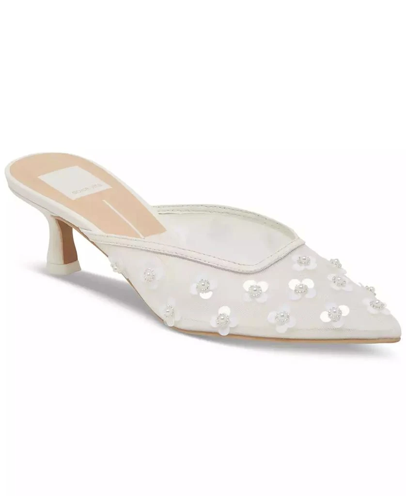 Dolce Vita Women's Clara Embellished Mesh Pointed-Toe Heeled Mules 1