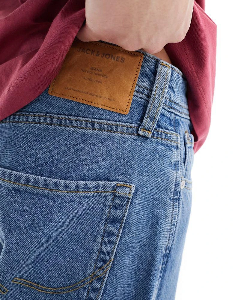 Jack & Jones Jack & Jones Alex baggy jeans in mid blue 5