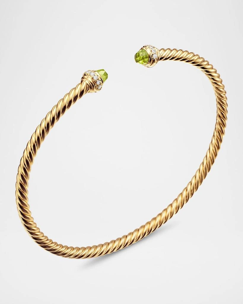 David Yurman Cablespira Bracelet with Gemstone in 18K Gold, 3mm 3
