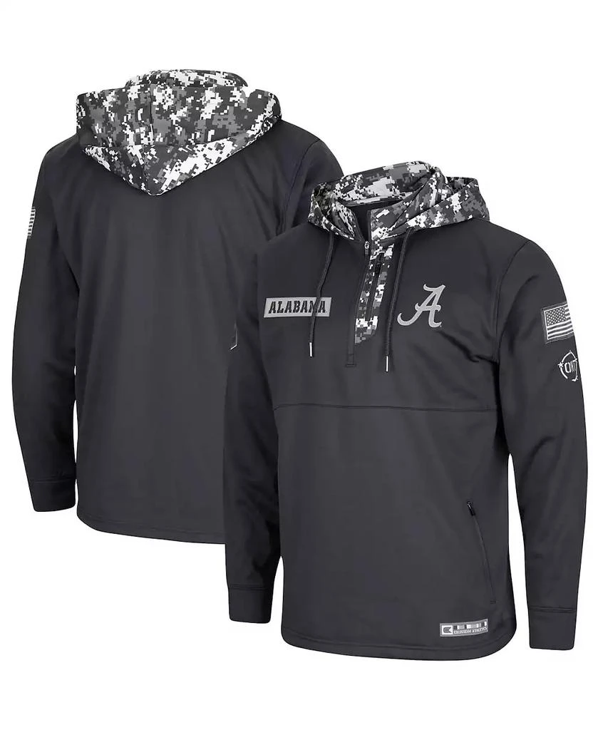Colosseum Men's Charcoal Alabama Crimson Tide OHT Military-Inspired Appreciation Digi Camo Quarter-Zip Hoodie 5