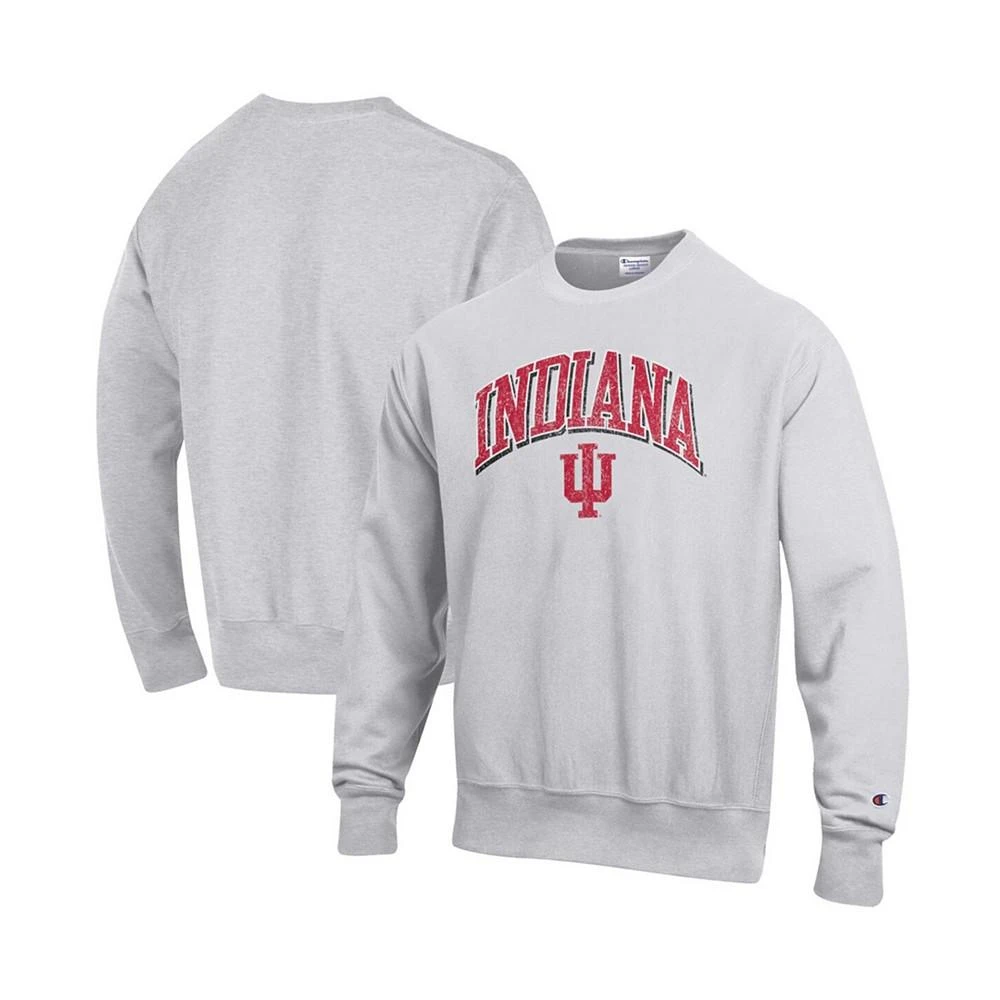 Champion Men's Gray Indiana Hoosiers Arch Over Logo Reverse Weave Pullover Sweatshirt 1