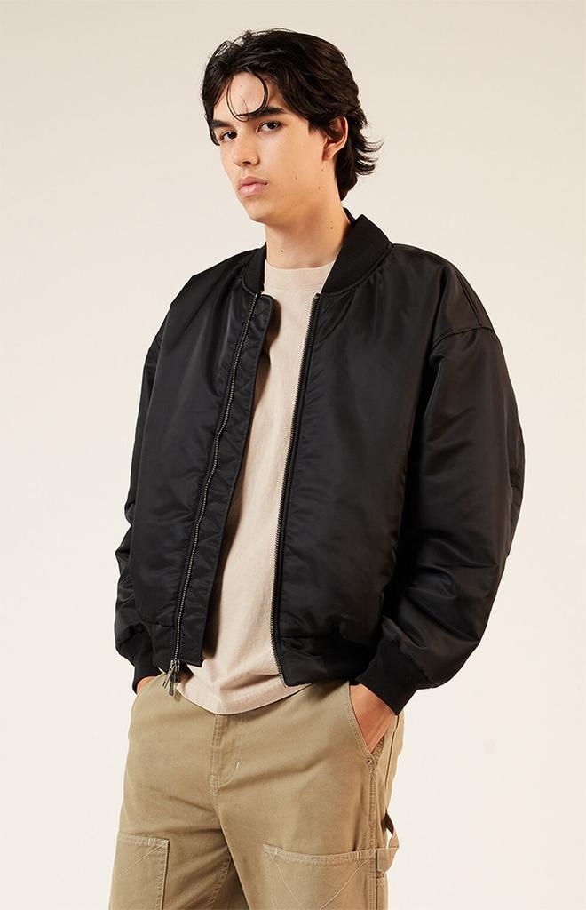 Shop Black Nylon Bomber Jacket on Sale at BeyondStyle – Get
