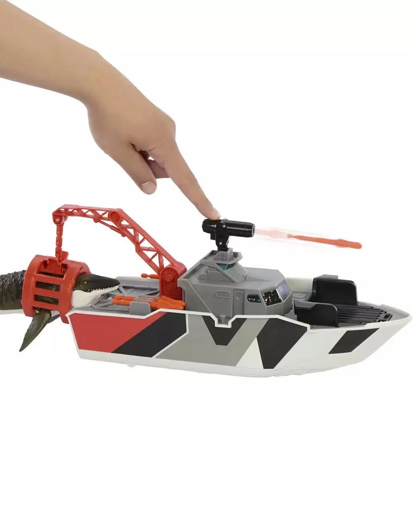 Matchbox Jurassic World Mosasaurus Rescue Action Boat Playset 4