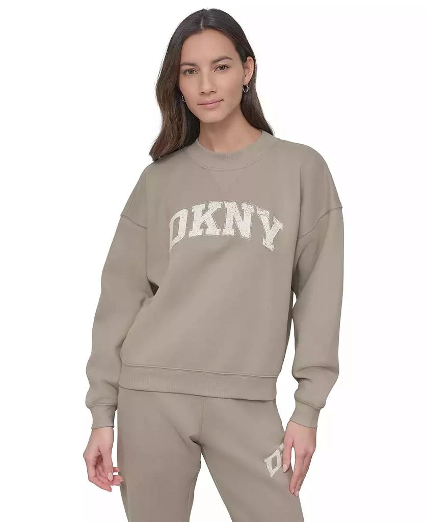 DKNY Women's Rhinestone Logo Crewneck Top 1