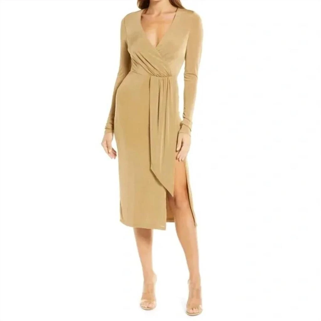 plunge dress long sleeve Patricia Green Extreme Plunge Long Sleeve Maxi Dress With Tie Detail – Club  L London
