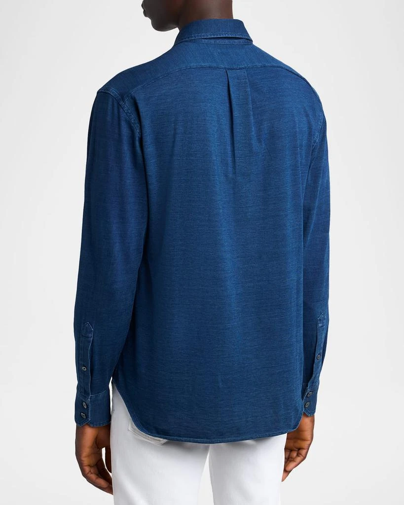 Tom Ford Men
s Cotton Denim Point-Collar Button-Down Shirt 3