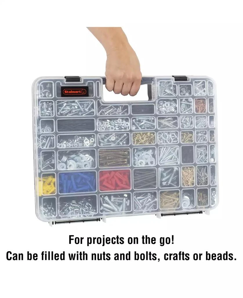 Trademark Global Portable Storage Case with Secure Locks and 55 Small Bin Compartments by Stalwart 6