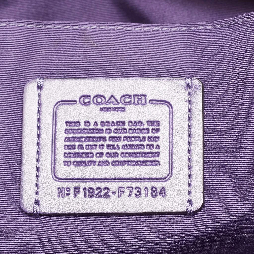 Coach Coach Purple Signature Nylon and Leather Zip Top Tote 8