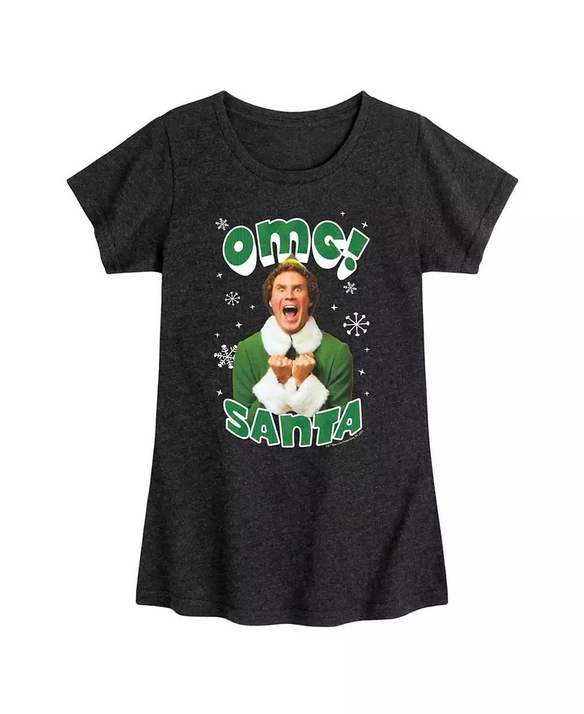 Elf Big Girls Omg Santa Graphic Short Sleeve Tee 1