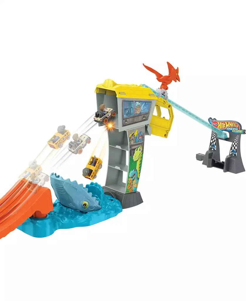 Hot Wheels RacerVerse Jurassic World Blue's Raptor Rush Track Set with 2 Toy Die-Cast Vehicles 3
