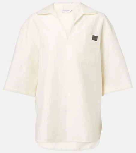 Max Mara Osiride linen and silk-blend polo shirt 1