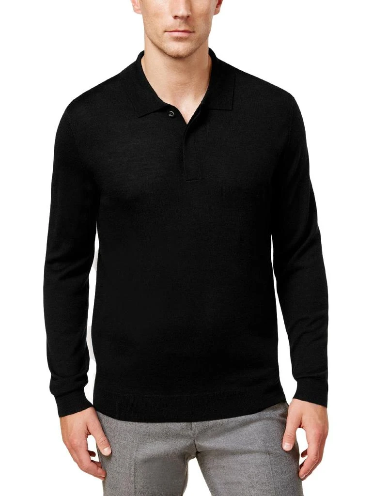Club Room Mens Merino Wool Blend Polo Pullover Sweater 1