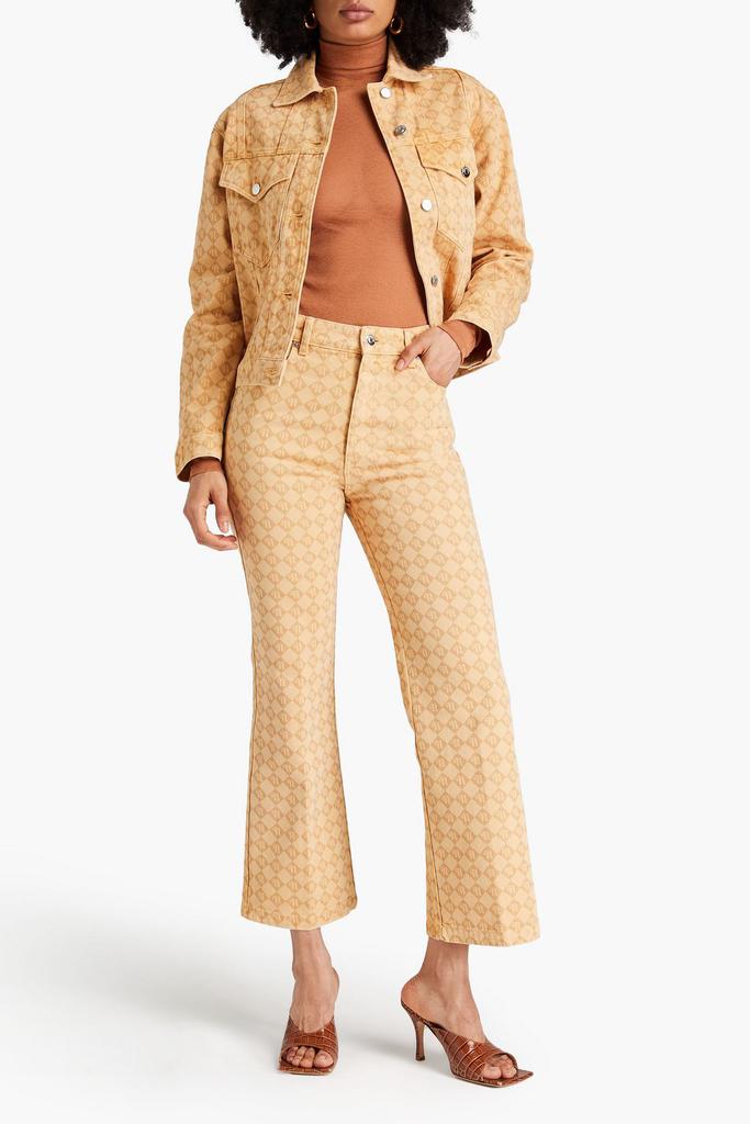 Nanushka Logo-print high-rise kick-flare jeans