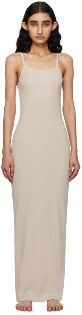 SKIMS Beige Cotton Rib Long Cami Maxi Dress 1