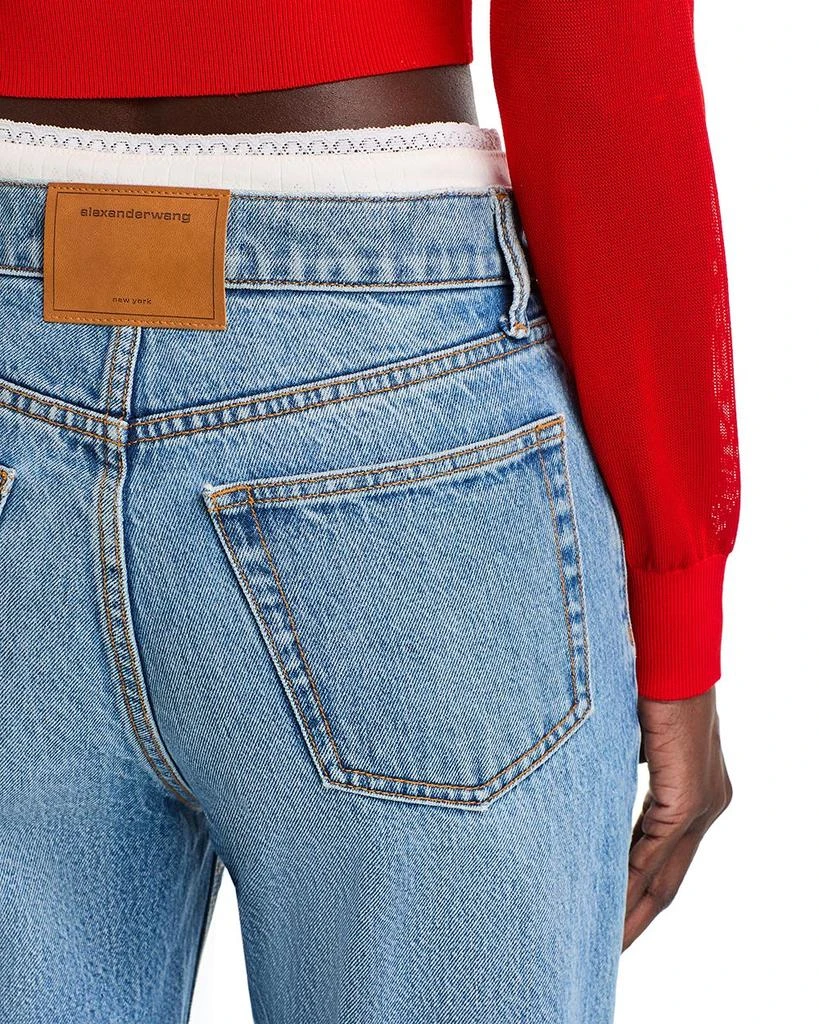 Alexander Wang Mid Rise Contrast Waistband Jeans in Vintage Light Blue 6