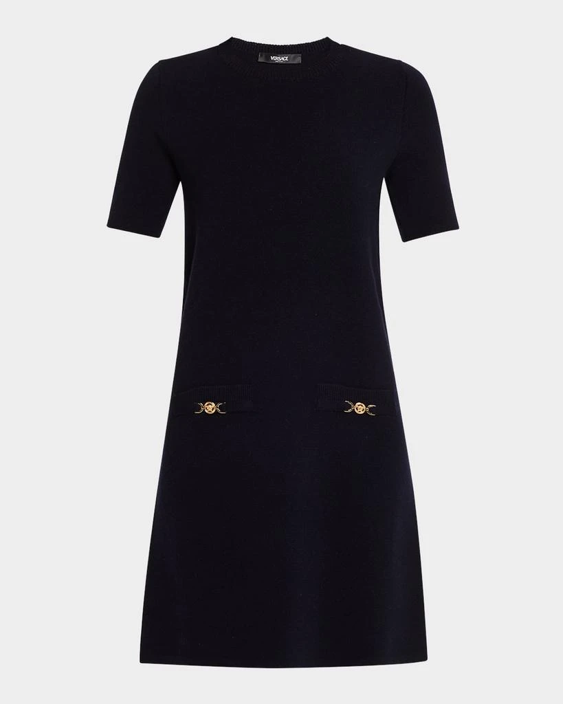 knee length dresses for ladies Everlane Cashmere Long-Sleeve Mini Dress in Black, Size Medium main image 0