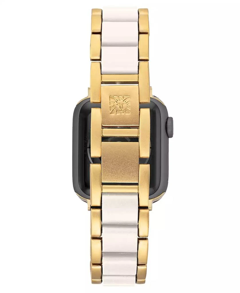 Anne Klein Women's Gold-Tone and White Tide Plastic Bracelet designed for Apple Watch® 42mm (Series 1-3 only) & 44/45/46/49mm (Ultra & Ultra 2) 4