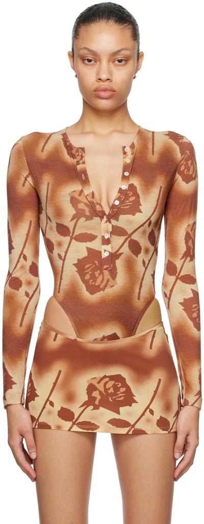 Miaou Orange Carrie Bodysuit