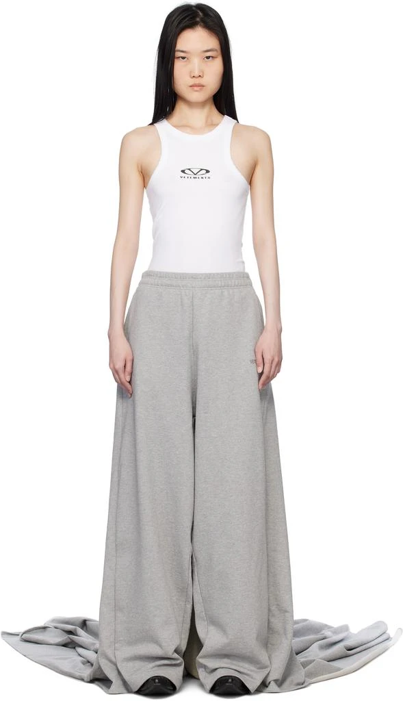 Vetements Gray Red Carpet Train Sweatpants 1