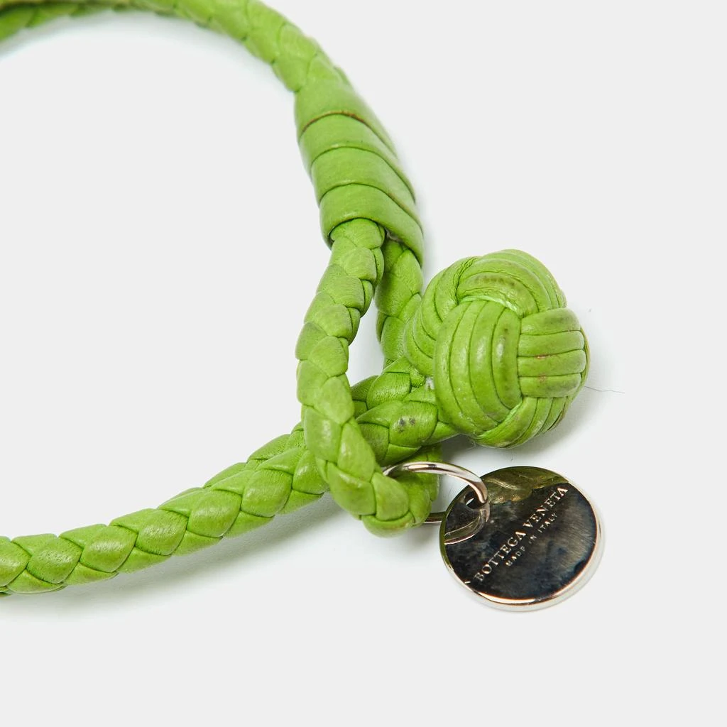Bottega Veneta Bottega Veneta Green Intrecciato Leather Double Knot Bracelet M 2