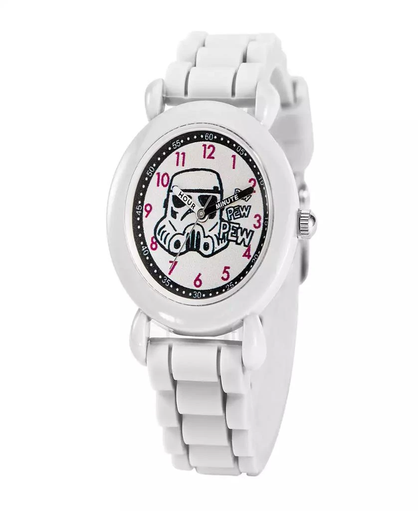 ewatchfactory Boy's Disney Star Wars Plastic White Silicone Strap Watch 32mm 1