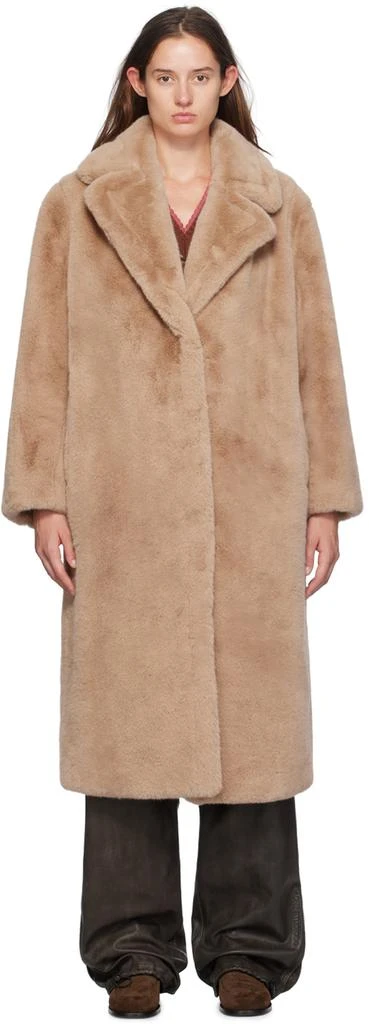STAND STUDIO Beige Maria Faux-Fur Coat Coats BeyondStyle