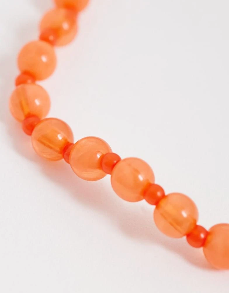 ONLY ONLY beaded necklace in orange 2