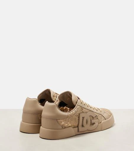 Dolce 
Gabbana Portofino lace-trimmed leather sneakers 2
