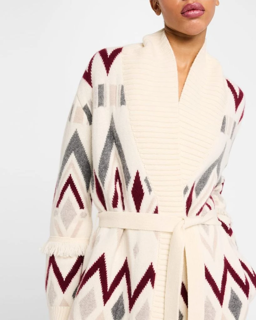 TSE Cashmere Cashmere Diamond Jacquard Intarsia Cardigan 5
