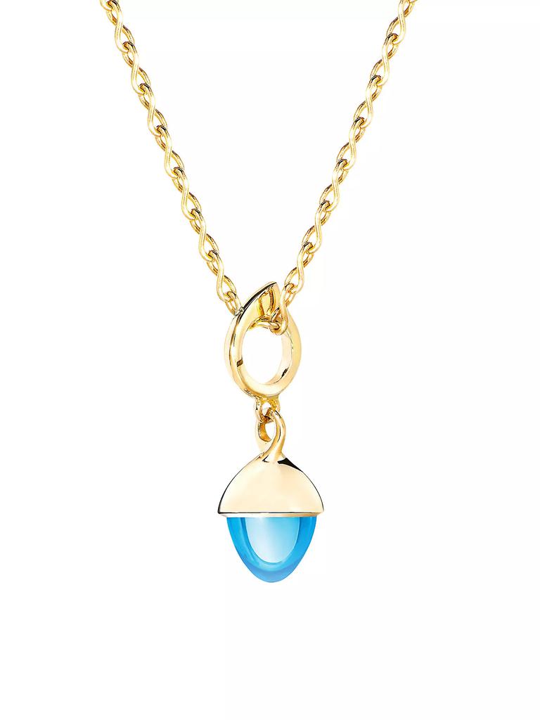 Tamara Comolli Mikado Flamenco 18K Yellow Gold & Swiss Blue Topaz Acorn Pendant