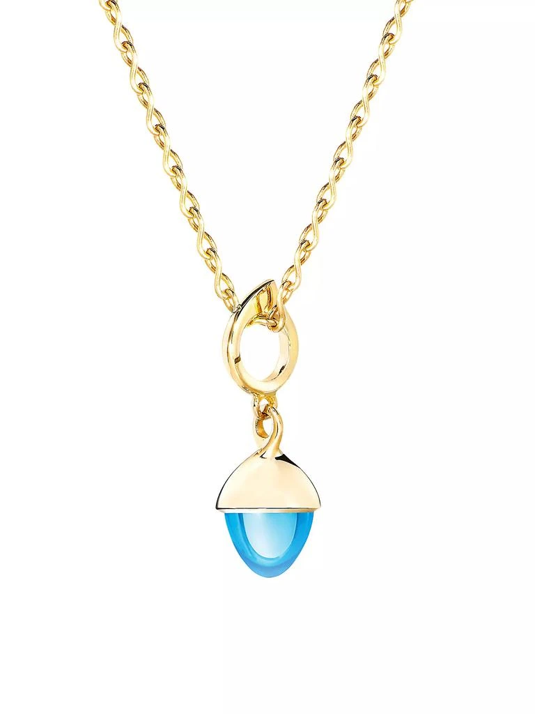 Tamara Comolli Mikado Flamenco 18K Yellow Gold & Swiss Blue Topaz Acorn Pendant 1
