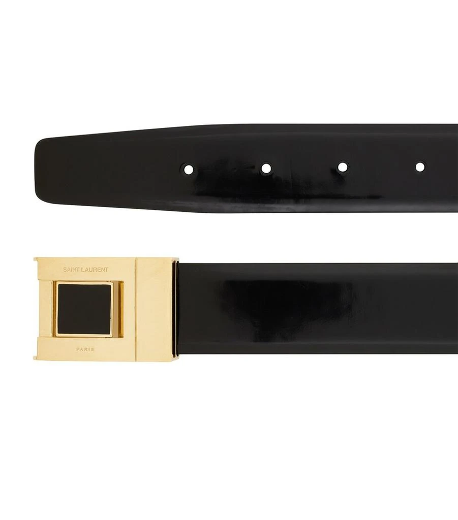 Yves Saint Laurent Leather Flat Buckle Belt 2