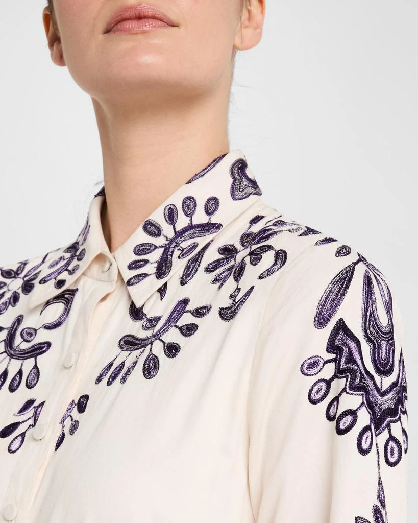 FIGUE Molly Embroidered Tiered Midi Shirtdress 5