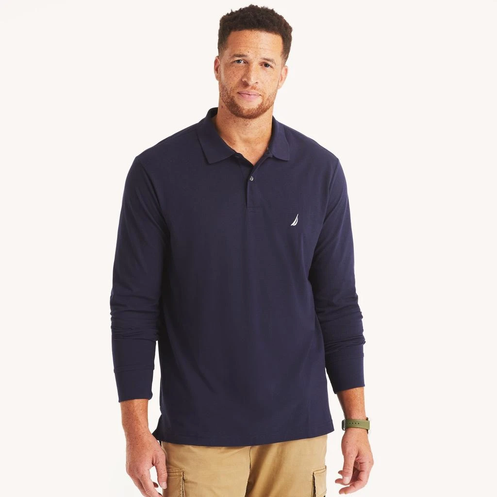 Nautica Mens Big & Tall Classic Fit Long Sleeve Deck Polo 5