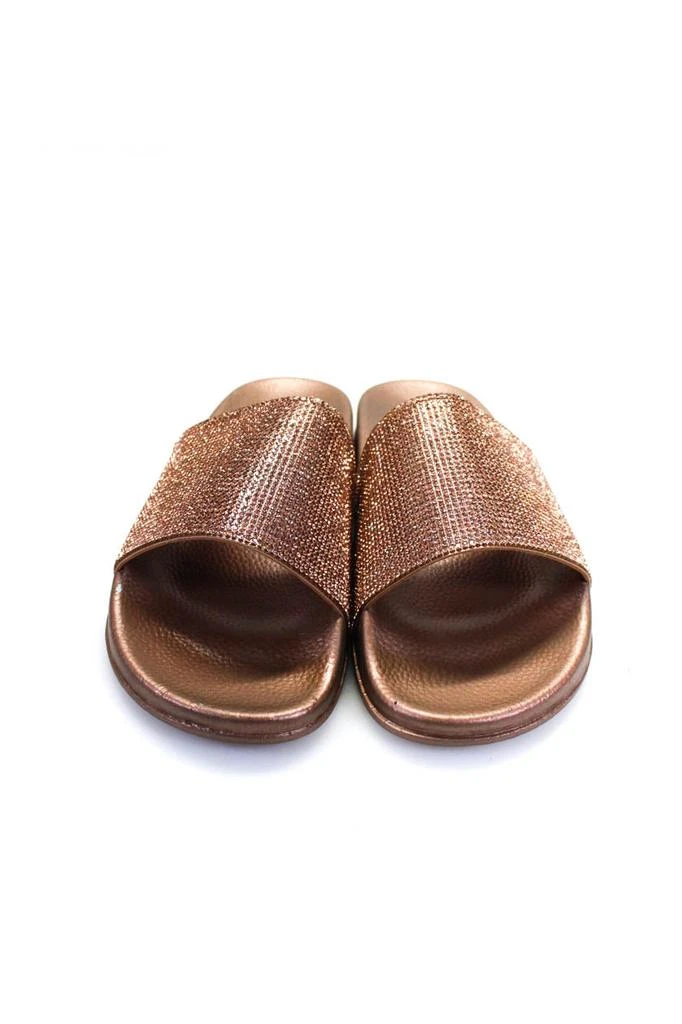 Dirty Laundry Dirty Laundry Womens Crystal Single Strap Fargo Slide Sandlas Rose Gold Tone 8 2
