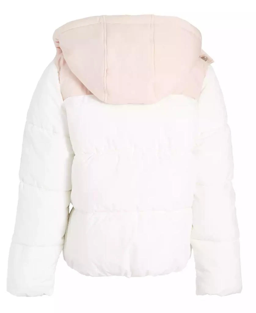 S Rothschild & CO Big Girls Quilted Colorblocked Full-Zip Hooded Puffer Jacket 2