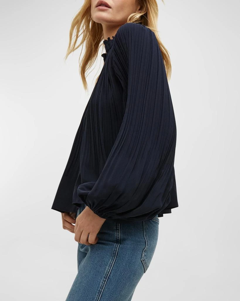 Veronica Beard Walker Pleated Long-Sleeve Top 5