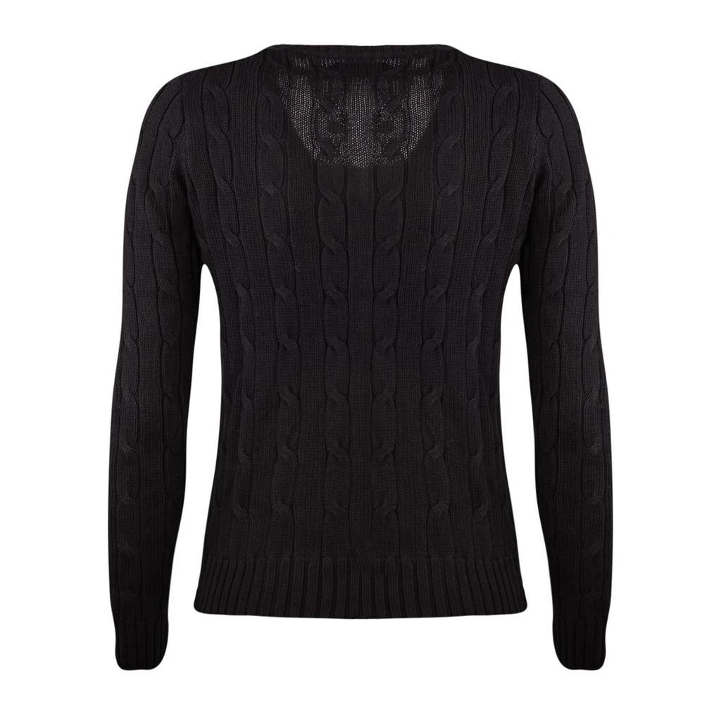 Ralph Lauren Ralph Lauren Cotton Cable-Knit Sweater With V-Neck Black 2