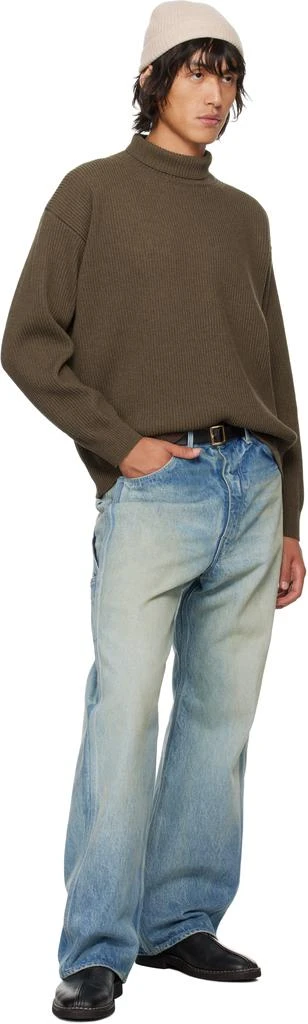 AURALEE Blue Selvedge Faded Heavy Painter Jeans 5