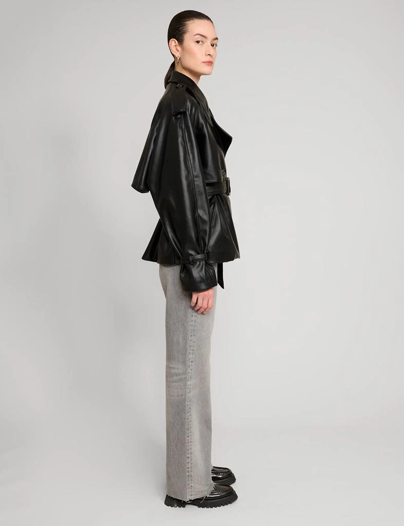 Pixie Market Black Cropped Leather Trench 4