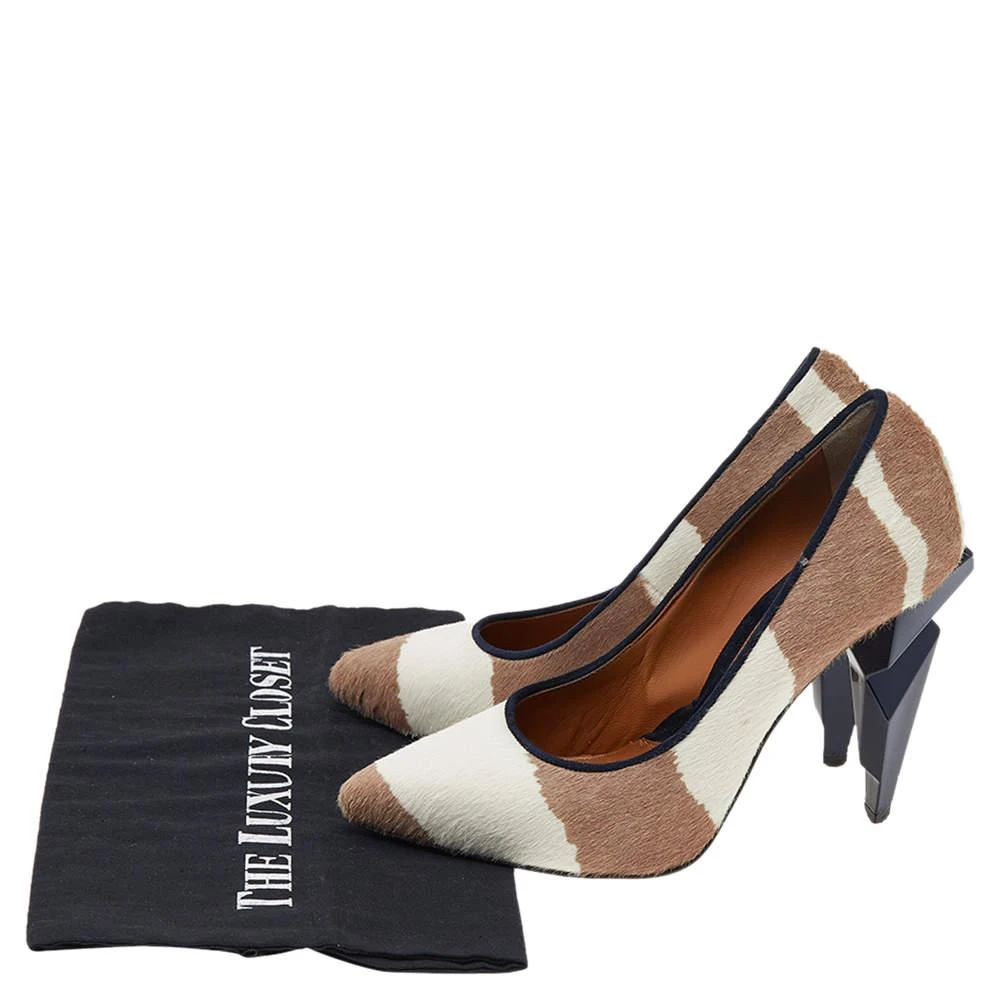 Fendi Fendi Beige/White Zebra Print Calf Hair Diamond Heel Pumps Size 35.5 8