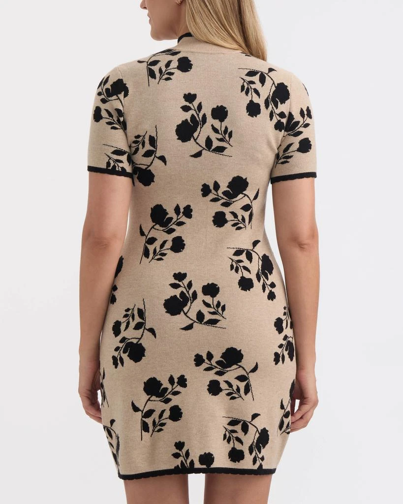 Ellen Tracy Women’s Floral Short Sleeve Sweater Dress 2