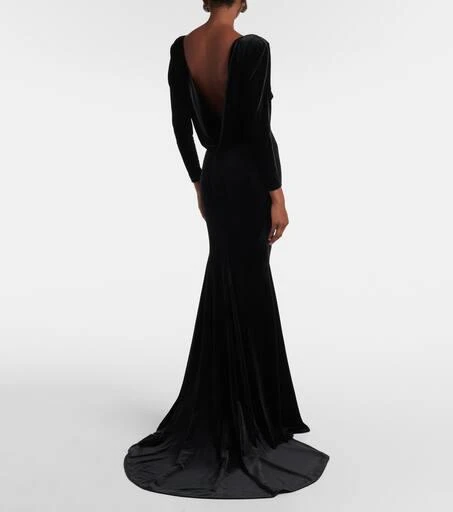 Alex Perry Open-back velvet gown 3
